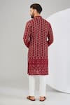 Shop_Kasbah_Red Georgette Embroidered Chikankari Zig-zag Straight Kurta _at_Aza_Fashions