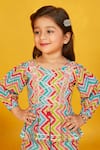 Buy_Maaikid_Pink Cotton Print Line Pleated Kurta With Pant 