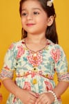 Buy_Maaikid_Multi Color Cotton Print Floral Mirror Embroidered Peplum Kurta With Salwar Pant 