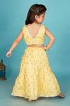 Shop_Maaikid_Yellow Banarasi Silk Embroidery Mirror Lehenga Set _at_Aza_Fashions