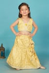 Buy_Maaikid_Yellow Banarasi Silk Embroidery Mirror Lehenga Set 