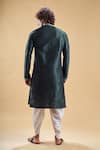 Shop_Arihant Rai Sinha_Green Silk, Cotton Embroidery Placement Kurta With Dhoti Pant _at_Aza_Fashions