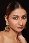 Shop_Vivinia By Vidhi Mehra_Gold Plated Floret Top Jhumkas _at_Aza_Fashions