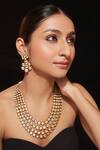 Buy_VIVINIA by Vidhi Mehra_Gold Plated Kundan Embellished Multi-layer Necklace Set _Online_at_Aza_Fashions