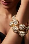 Shop_VIVINIA by Vidhi Mehra_Gold Plated Kundan Polki Studded Bangle - Set Of 2 _at_Aza_Fashions