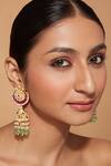 Shop_VIVINIA by Vidhi Mehra_Gold Plated Stone Embellished Earrings _Online_at_Aza_Fashions