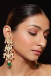 VIVINIA by Vidhi Mehra_Gold Plated Kundan Studded Earrings _at_Aza_Fashions