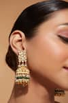 Shop_VIVINIA by Vidhi Mehra_Gold Plated Kundan Embellished Jhumkas _at_Aza_Fashions