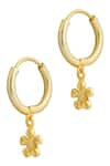 Shop_Zariin_Gold Plated Dancing Lotus Carved Hoops _Online_at_Aza_Fashions