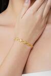 Buy_Zariin_Gold Plated Flowers Of Hope Carved Bracelet _at_Aza_Fashions