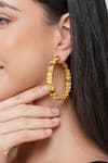 Buy_Zariin_Multi Color Garnet Navratan Stone Studded Hoops _at_Aza_Fashions