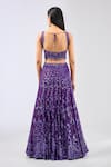 Shop_Rabani & Rakha_Purple Georgette Embroidered Sequin Sweetheart Naida Floral Jaal Lehenga Set _at_Aza_Fashions