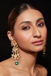 Shop_VIVINIA by Vidhi Mehra_Gold Plated Kundan Studded Earrings _at_Aza_Fashions