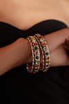 Shop_VIVINIA by Vidhi Mehra_Multi Color Stone Studded Bangle - Set Of 2 _at_Aza_Fashions