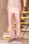Amit Arora_Pink Silk Embroidered Mirror Kurta And Waistcoat Set _Online_at_Aza_Fashions