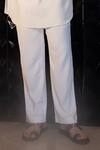 AMIT ARORA_Ivory Waistcoat Silk Velvet Hand Embroidered Sequin And Kurta Set _Online_at_Aza_Fashions