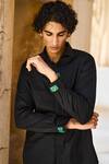 Dash And Dot_Black Cotton Jade Button Shirt _Online_at_Aza_Fashions