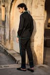 Shop_Dash And Dot_Black Cotton Embroidery Zig Zag Stitch Shirt With Pant_at_Aza_Fashions