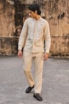 Buy_Dash and Dot_Beige 30% Linen Textured Pant _at_Aza_Fashions