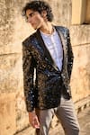 Buy_Dash and Dot_Multi Color Blazer And Pant 100% Polyester Embroidery Shawl Collar Tuxedo Set _Online_at_Aza_Fashions