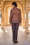 Shop Dash And Dot Brown Viscose Embroidery Earth Ikat Print Full Sleeve Shirt at Aza Fashions Shop_Dash And Dot_Brown Viscose Embroidery Earth Ikat Print Full Sleeve Shirt _at_Aza_Fashions