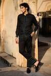 Buy_Dash And Dot_Black 100% Organic Cotton Embroidery Thread Shirt With Pant _at_Aza_Fashions