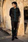 Shop_Dash And Dot_Black 100% Organic Cotton Embroidery Thread Shirt With Pant _at_Aza_Fashions