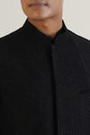 Dhruv Vaish_Black Silk Embroidered Lace Jawahar Jacket _Online_at_Aza_Fashions