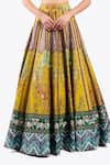 Onaya_Yellow Crepe Embellished Pipes Floral Geometric Pattern Lehenga With Blouse _Online_at_Aza_Fashions