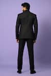 Shop_YOSEBA_Black Suiting Fabric Embroidery Webwork Blazer With Pant _at_Aza_Fashions