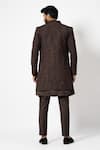 Shop_YOSEBA_Brown Jacket And Pyjama Suiting Fabric Embroidery Burnt Sienna Long & Set _at_Aza_Fashions