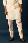 Shop_YOSEBA_Pink Bundi And Kurta Linen Satin Embroidered Abstract With Set _Online_at_Aza_Fashions