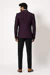 Shop_YOSEBA_Wine Premium Suiting Embroidered Chid Sangria Grammy Blazer With Trouser _at_Aza_Fashions