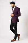 Buy_YOSEBA_Wine Premium Suiting Embroidered Chid Sangria Grammy Blazer With Trouser _Online_at_Aza_Fashions