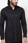 Buy_YOSEBA_Black Premium Cotton Embroidered Cutdana Shadow Weave And Chid Work Shirt _Online_at_Aza_Fashions