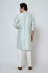 Shop_YOSEBA_Blue Kurta Bam Silk Embroidery Butti Seafoam Serenity With Pant _at_Aza_Fashions