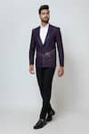 Buy_YOSEBA_Purple Premium Suiting Embroidery Salli Placement Blazer With Trouser _Online_at_Aza_Fashions