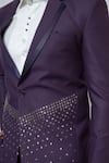 YOSEBA_Purple Premium Suiting Embroidery Salli Placement Blazer With Trouser _at_Aza_Fashions