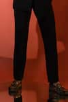 Buy_YOSEBA_Black Stretchable Placement Embellished Sequin Blazer With Trouser _Online_at_Aza_Fashions