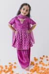 Buy_Boteh_Purple Chanderi Silk Embroidered Peacock Motif Kurta Salwar Set _at_Aza_Fashions