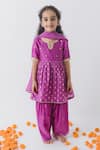 Shop_Boteh_Purple Chanderi Silk Embroidered Peacock Motif Kurta Salwar Set _at_Aza_Fashions