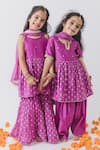 Buy_Boteh_Purple Chanderi Silk Embroidered Peacock Motif Kurta Salwar Set _Online_at_Aza_Fashions