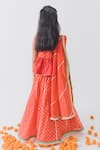 Shop_Boteh_Orange Chanderi Silk Embroidered Lace Floral Woven Lehenga Set _at_Aza_Fashions