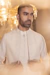 Buy_Amit Arora_Black Waistcoat And Pant Crochet Hand Embroidered Floral With Aligarhi Set _Online_at_Aza_Fashions