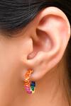 Buy_Arvino_Gold Plated Stones Kaleidoscope Embellished Hoops _at_Aza_Fashions