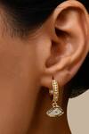 Buy_Arvino_Gold Plated Stones Evil Eye Charm Earrings _at_Aza_Fashions