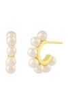 Arvino_Gold Plated Pearls Elysian Embellished Earrings _Online_at_Aza_Fashions