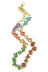 Arvino_Gold Plated Chromatic Cascade Embellished Necklace _Online_at_Aza_Fashions