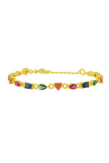 Shop_Arvino_Gold Plated Crystals Multihued Crescendo Bracelet-single Pc _at_Aza_Fashions