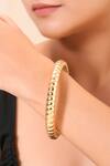 Buy_Arvino_Gold Plated Sculpted Ridge Bangle _at_Aza_Fashions